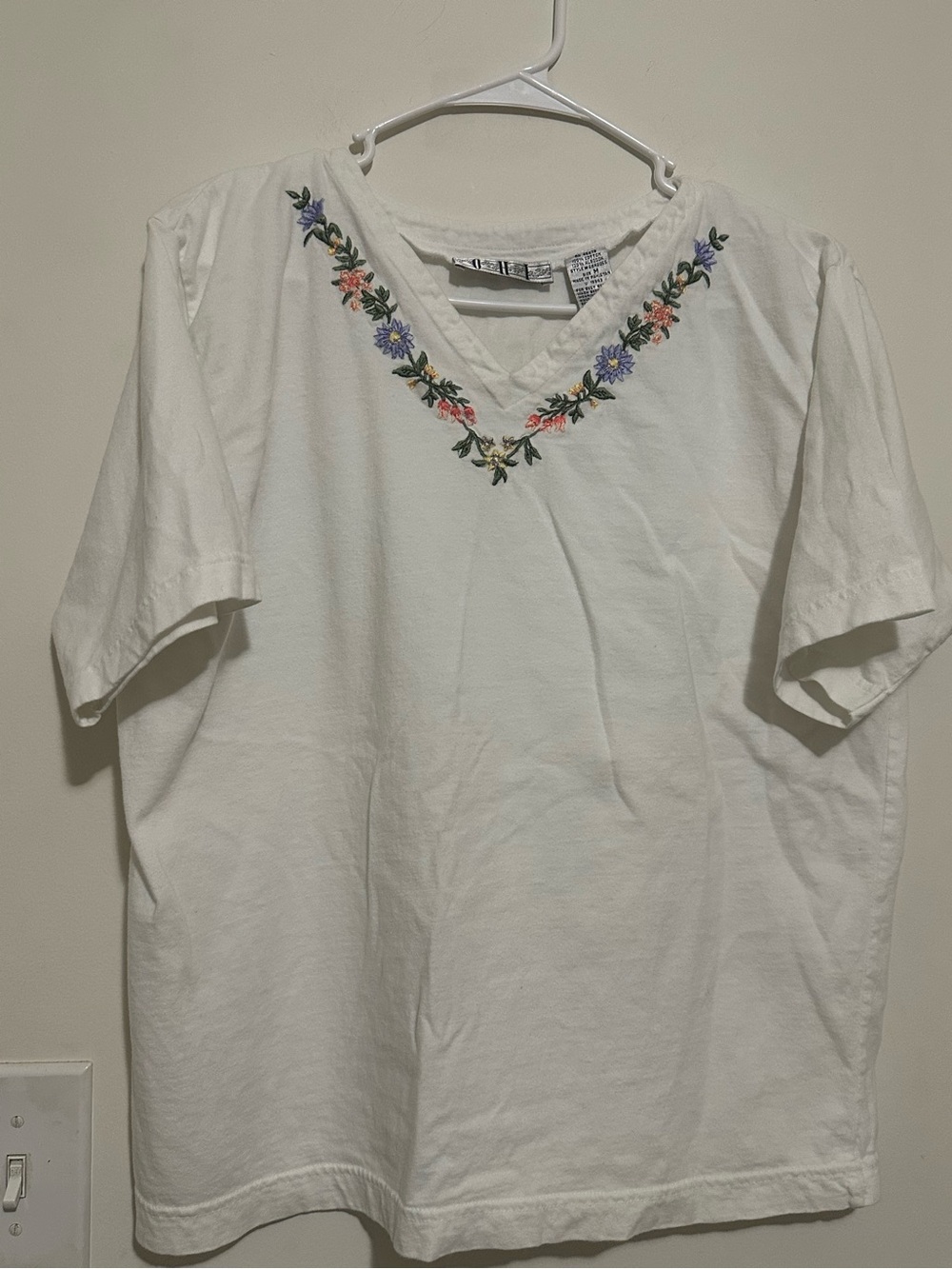 Cotton Floral V-Neck Tee